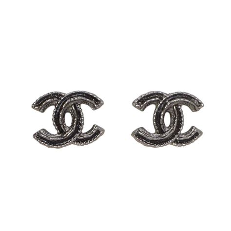 chanel earrings black and silver|vintage Chanel earrings.